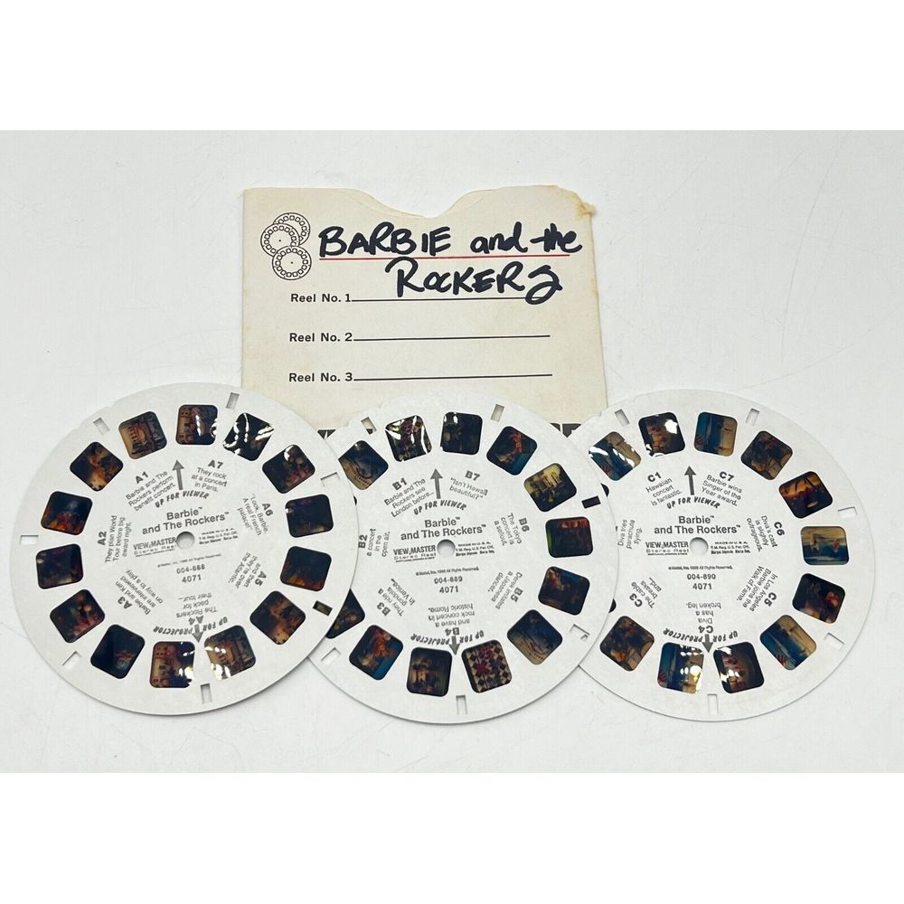 Vintage 1986 View-Master 3 Reels - Barbie and the Rockers #4071